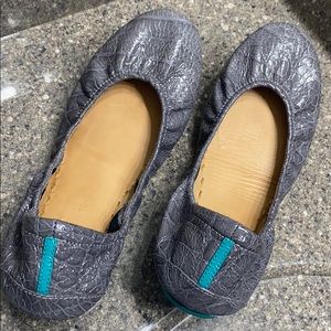 Tieks size 10 gray croc